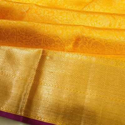 Kanchipuram Silk Brocade Yellow Saree