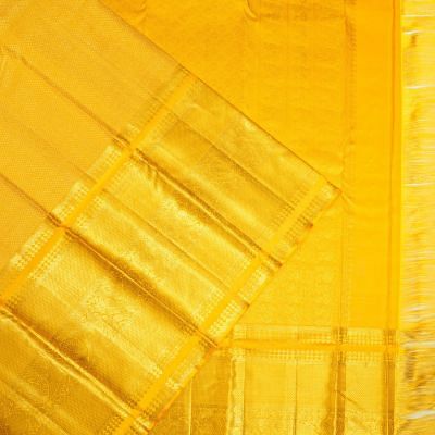 Kanchipuram Silk Tissue Brocade Yellow Saree