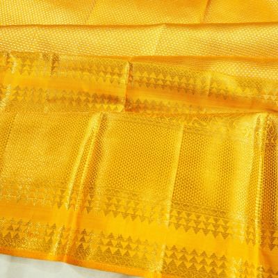 Kanchipuram Silk Tissue Brocade Yellow Saree