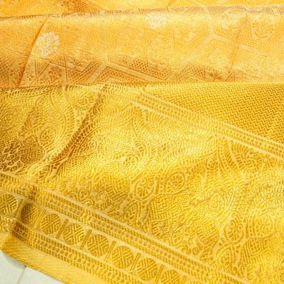 Kanchipuram Silk Tissue Brocade Gold Saree