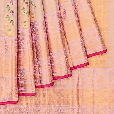 Kanchipuram Silk Tissue Butta Baby Pink Saree