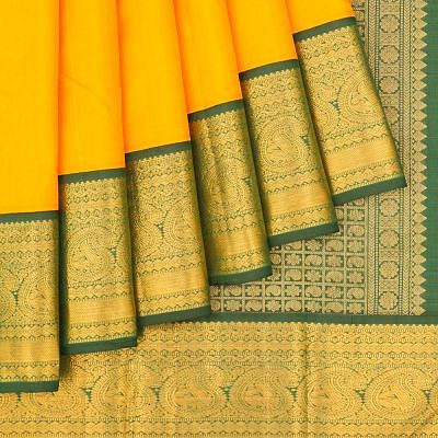 Kanchipuram Silk Butta Yellow Saree