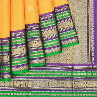 Classic Kanchipuram Silk Butta Yellow Saree