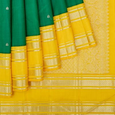 Classic Kanchipuram Silk Butta Dark Green Saree