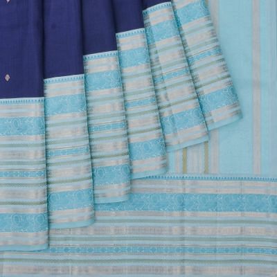 Kanchipuram Silk Butta Dark Blue Saree