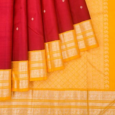 Classic Kanchipuram Silk Butta Cherry Red Saree