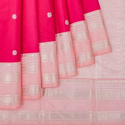 Classic Kanchipuram Silk Butta Rani Pink Saree