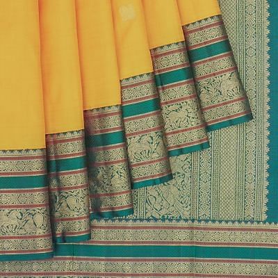 Kanchipuram Silk Butta Yellow Saree