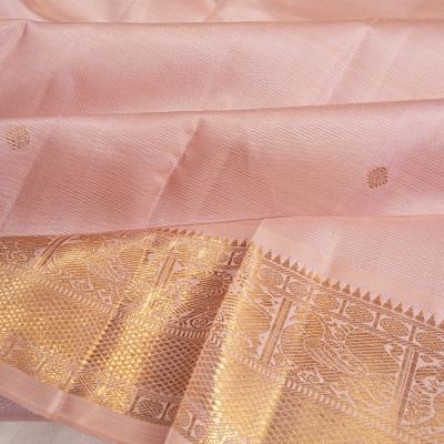 Kanchipuram Silk Oosi Lines And Butta Baby Pink Saree