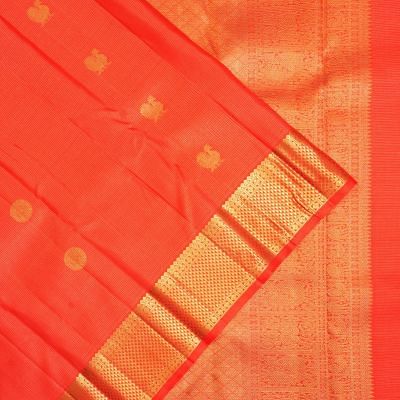 Kanchipuram Silk Checks And Butta Red Saree