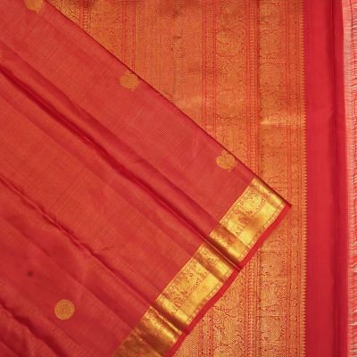 Kanchipuram Silk Oosi Lines And Butta Maroon Saree