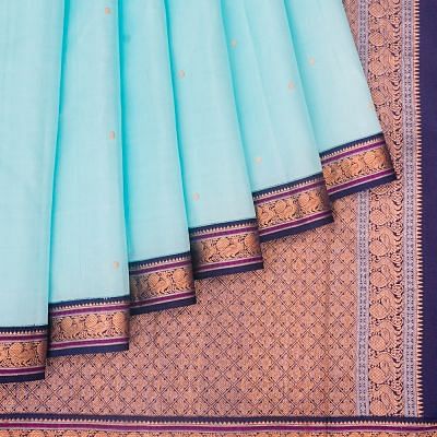 Classic Kanchipuram Silk Butta Sky Blue Saree