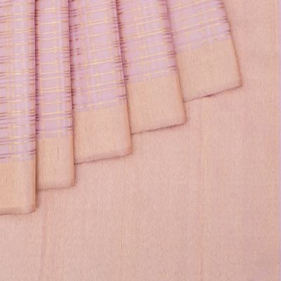 Kanchipuram Silk Checks Baby Pink Saree