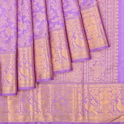 Kanchipuram Silk Brocade Lavender Saree