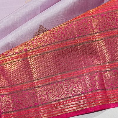 Classic Kanchipuram Silk Butta Lavender Saree