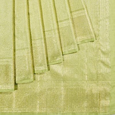 Kanchipuram Silk Tissue Brocade Pista Green Saree