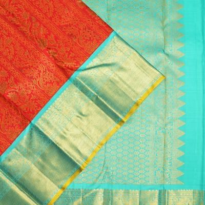 Kanchipuram Silk Brocade Red Saree