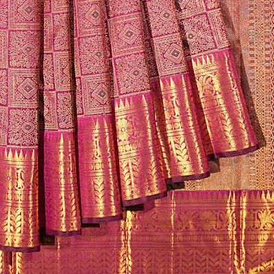 Kanchipuram Silk Brocade Purple Saree