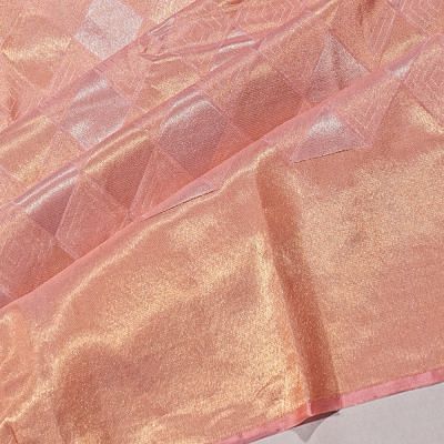 Kanchipuram Silk Geometrical Brocade Pink Saree