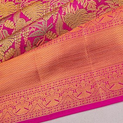 Kanchipuram Silk Tissue Brocade Pink Saree