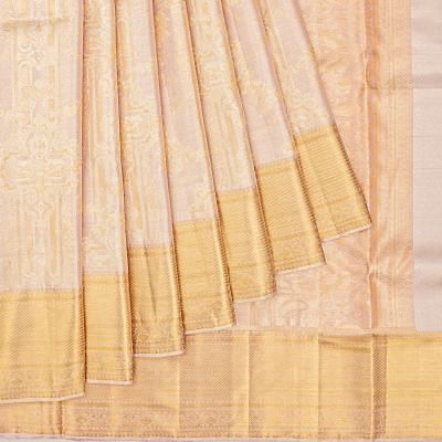 Kanchipuram Silk Tissue Brocade Lavender Saree