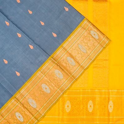 Coimbatore Soft Silk Butta Elephant Grey Saree