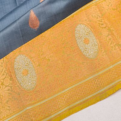 Coimbatore Soft Silk Butta Elephant Grey Saree