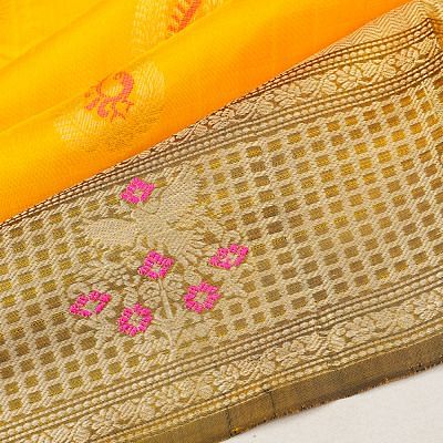 Coimbatore Soft Silk Butta Yellow Saree