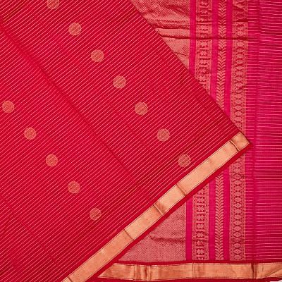 Organza Horizontal Lines And Butta Pink Saree