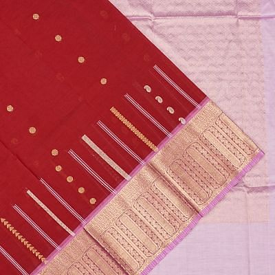 Kuppadam Cotton Silk Butta Maroon Saree