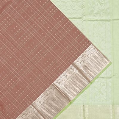 Kuppadam Cotton Silk Checks Choco Brown Saree