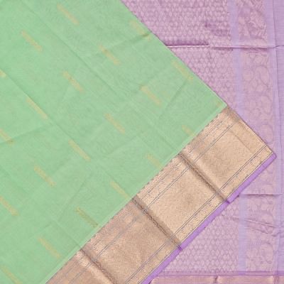 Kuppadam Cotton Silk Butta Pastel Green Saree