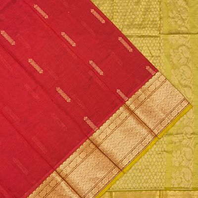 Kuppadam Cotton Silk Butta Maroon Saree