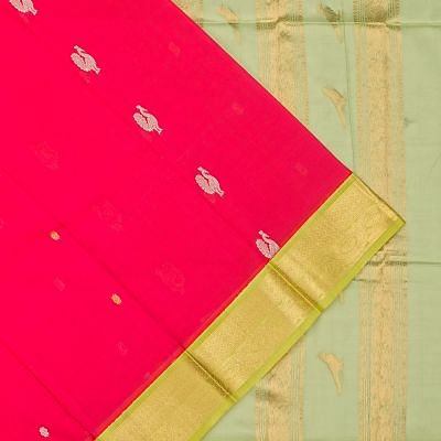 Kuppadam Cotton Silk Butta Pink Saree