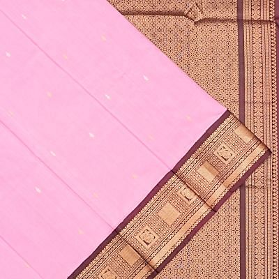 Kuppadam Cotton Silk Butta Baby Pink Saree