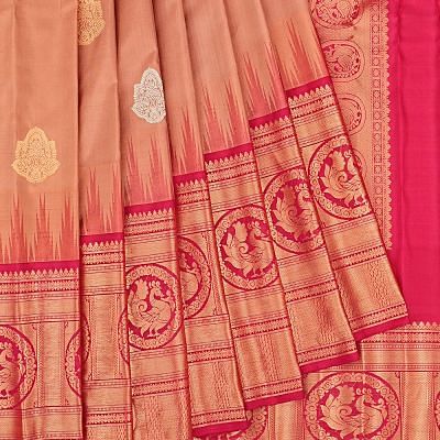 Gadwal Silk Butta Choco Brown Saree