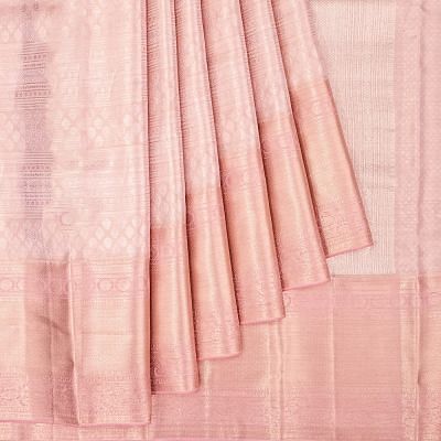 Taranga Kanchi Silk TIssue Brocade Peach Saree