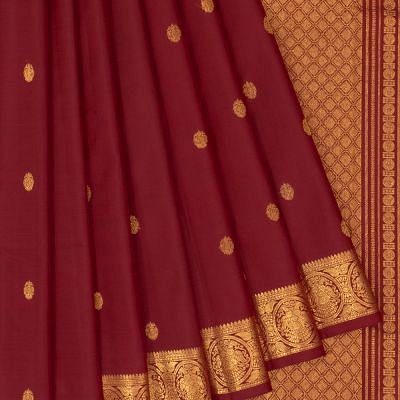 Classic Kanchipuram Silk Butta Maroon Saree