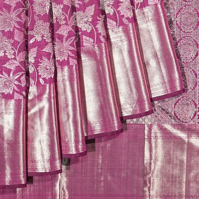 Kanchipuram Silk Jaal Purple Saree