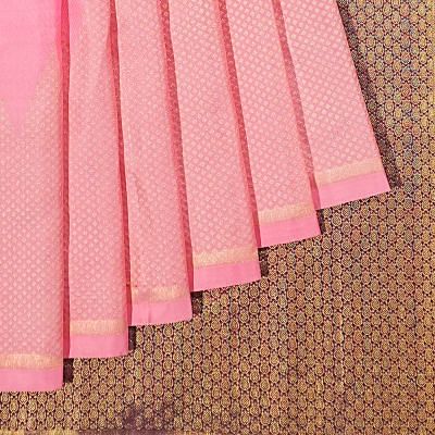 Kanchipuram Silk Brocade Baby Pink Saree