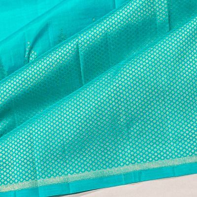 Kanchipuram Silk Brocade Sea Blue Saree