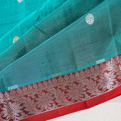 Taranga Kanchi Silk Butta Teal Green Saree