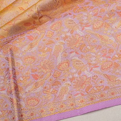 Kanchipuram Silk Tissue Brocade Gold Saree