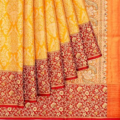 Kanchipuram Silk Tissue Brocade Gold Saree