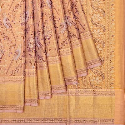 Kanchipuram Silk Brocade Lavender Saree