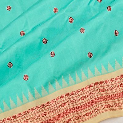 Gadwal Silk Thread Butta Sea Green Saree