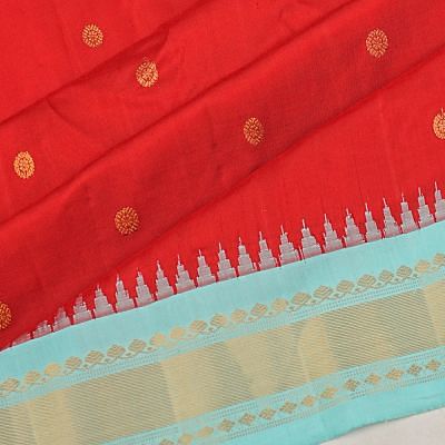 Gadwal Silk Butta Red Saree