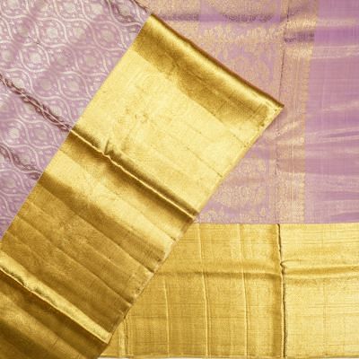 Kanchipuram Silk Tissue Brocade Lavender Saree