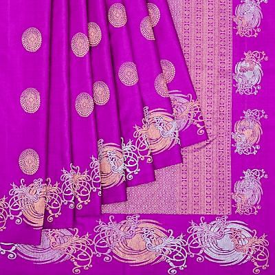 Kanchipuram Silk Butta Violet Saree