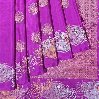 Kanchipuram Silk Butta Purple Saree